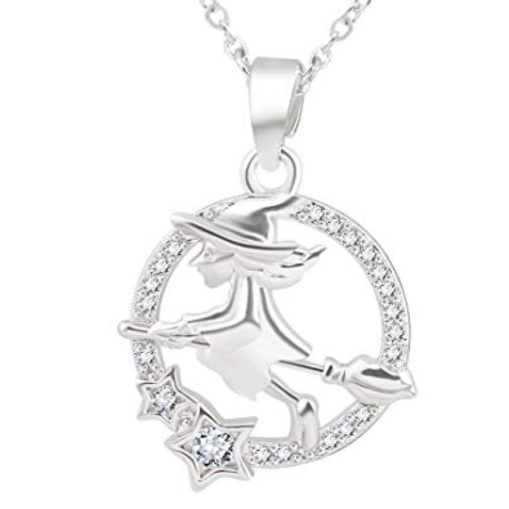 Flying Witch Wicca necklace jewelry gift Valentine